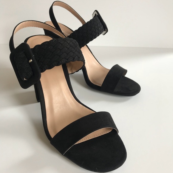 NEW! Strappy Braided Heel Sandal Black - Picture 5 of 7